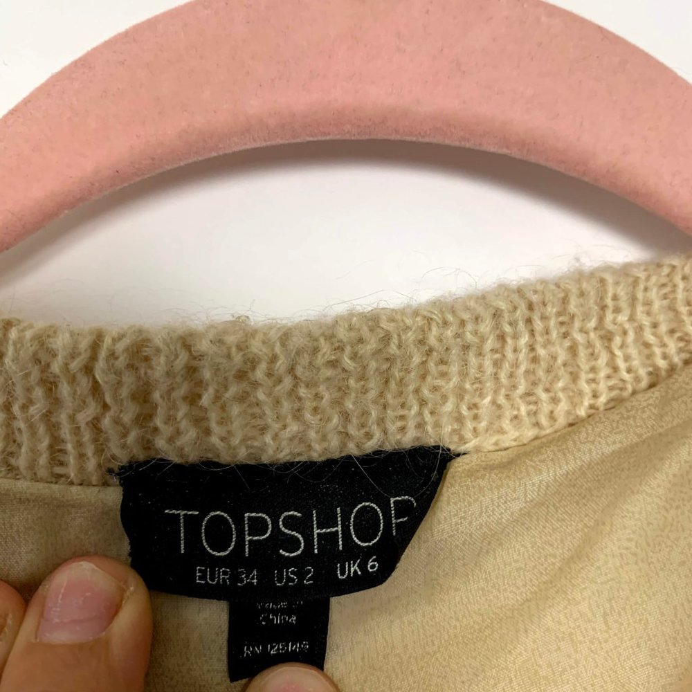 Topshop Mesh Crochet Rhinestone Cardigan 2 #4625 - Picture 6 of 7